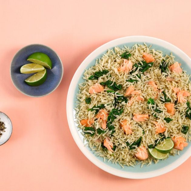 Spinach and Salmon Rice