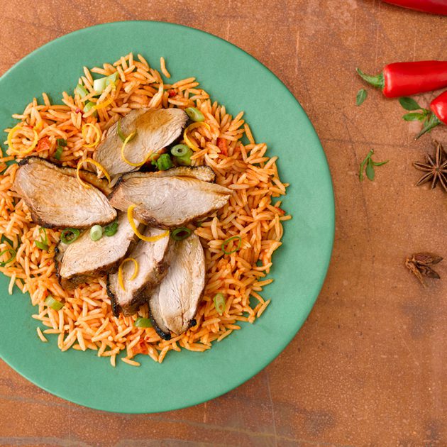 Slow-Roasted Duck Breast with Basmati Rice